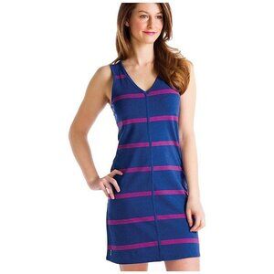 LOLË/LOLE Anna Blue & Pink Activewear Tank Dress Striped Organic Cotton Size M